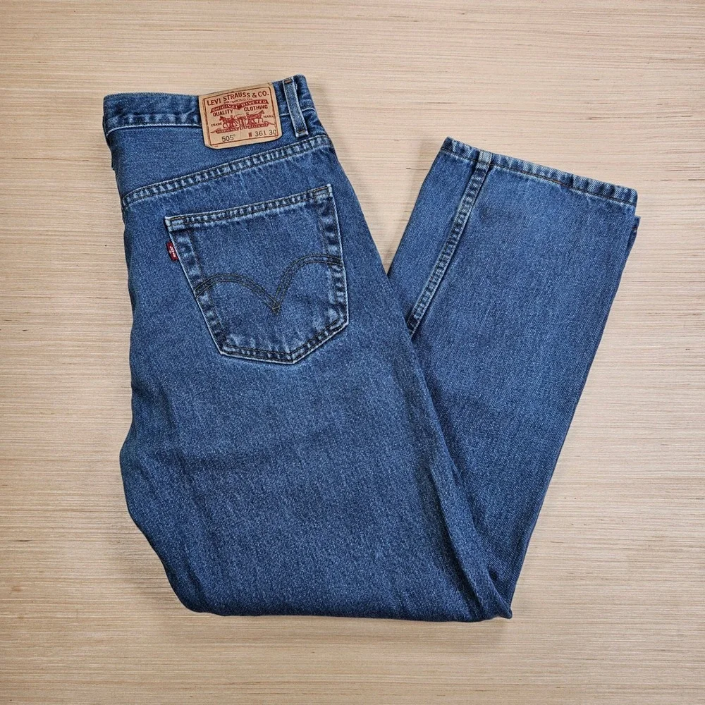 Y2K‎ Levi's 505 Regular Fit Jeans Mens 36x30 Blue Straight Leg Denim Pants 07